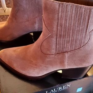 Lauren Ralph Lauren Raquel Booties 9.5 B Truffle. Worn once.